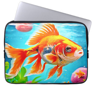 Orange White Goldfish Laptopschutzhülle