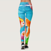 Orange White Goldfish Leggings (Rückseite)