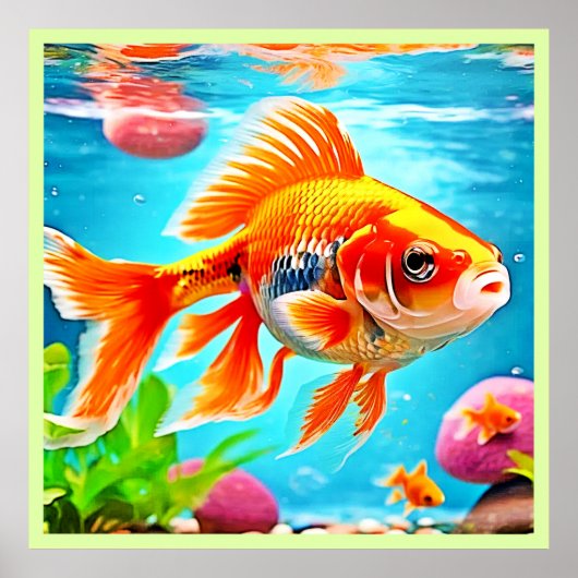 Orange White Goldfish Poster (Vorne)