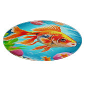 Orange White Goldfish Schneidebrett (Ecke)