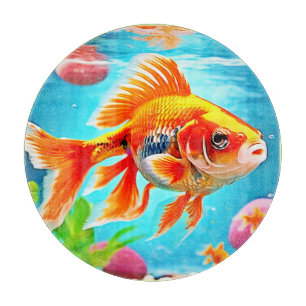 Orange White Goldfish Schneidebrett