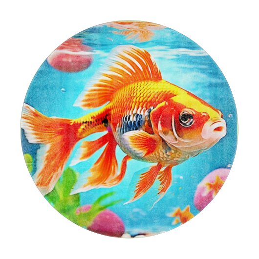 Orange White Goldfish Schneidebrett (Vorderseite)
