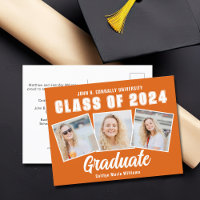 Orange White Graduate Foto Collage Abschluss