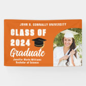 Orange White Graduate Foto Graduate Party Banner (Horizontal)