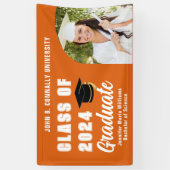 Orange White Graduate Foto Graduate Party Banner (Vertikal)