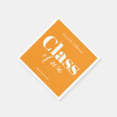 Orange White Graduation Party Napkins Customizable Serviette (Ecke)