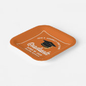 Orange White Graduation Party Square Pappteller (Gewinkelt)