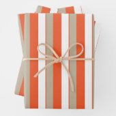 Orange White Gray Streifen Geschenkpapier Set (Beispiel)