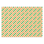 Orange White Green Checkered Pattern Design  Tischdecke (Vorderseite (Horizontal))