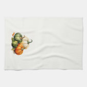 Orange, White & Green Pumpkin Fall Themed Geschirrtuch (Horizontal)