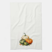 Orange, White & Green Pumpkin Fall Themed Geschirrtuch (Vertikal)