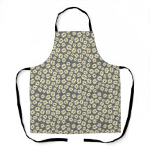 Orange white grey daisy flower pattern