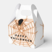 Orange & White Halloween Spider Web Fevor Box Geschenkschachtel (Rückseite)