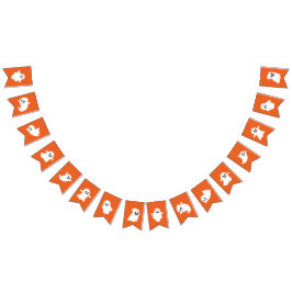 Orange White Happy Halloween Niedlich Ghost Wimpelkette