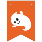 Orange White Happy Halloween Niedlich Ghost Wimpelkette (Zweite Fahne)