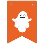 Orange White Happy Halloween Niedlich Ghost Wimpelkette (Erste Fahne)