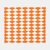Orange White Harlequin Diamonds Schachbretts Desig Fleecedecke (Vorderseite (Horizontal))