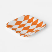 Orange White Harlequin Diamonds Schachbretts Desig Pappteller (Gewinkelt)