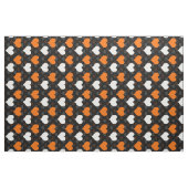 Orange White Hearts Black Stoff (Fat Quarter (45,7 x 55,9 cm))