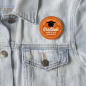 Orange White High School Graduate Individuelle Nam Button (Beispiel)