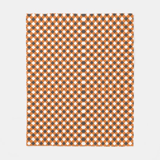 Orange White Kariert Gingham Fleecedecke (Vorderseite)
