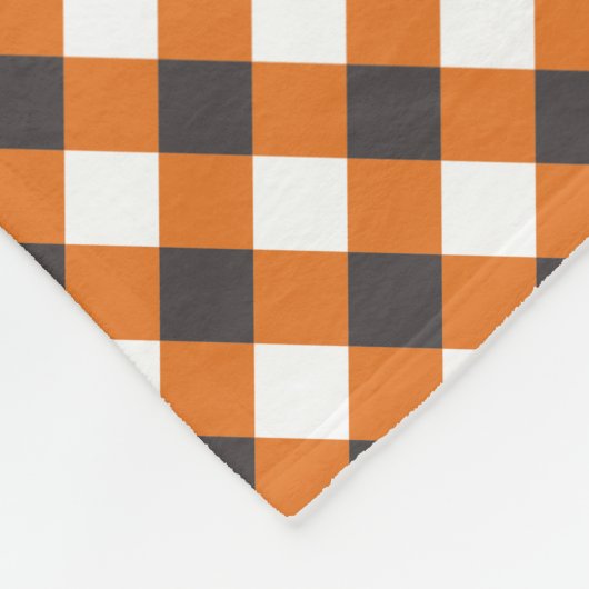 Orange White Kariert Gingham Fleecedecke (Ecke)