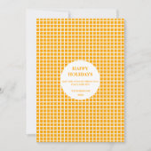 Orange & White Kariert Gingham Happy Holiday (Vorderseite)
