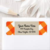 Orange White Kariert Kraft Rustic Monogram Initial (Insitu)