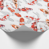 Orange white Koi Fish Art Geschenkpapier (Ecke)