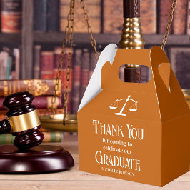 Orange White Law School Custom Graduation Party Geschenkschachtel