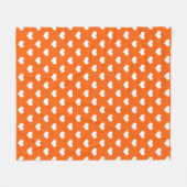 Orange White Liebe Herzdesign Fleecedecke (Vorderseite (Horizontal))