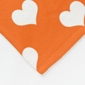 Orange White Liebe Herzdesign Fleecedecke (Ecke)