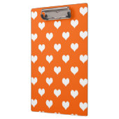 Orange White Liebe Herzdesign Klemmbrett (Links)