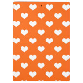 Orange White Liebe Herzdesign Klemmbrett (Rückseite)