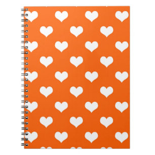 Orange White Liebe Herzdesign Notizblock