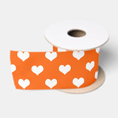 Orange White Liebe Herzdesign Satinband (Spule)