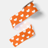 Orange White Liebe Herzdesign Satinband (Rückseite)