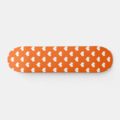 Orange White Liebe Herzdesign Skateboard (Horizontal)