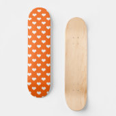 Orange White Liebe Herzdesign Skateboard (Vorderseite)