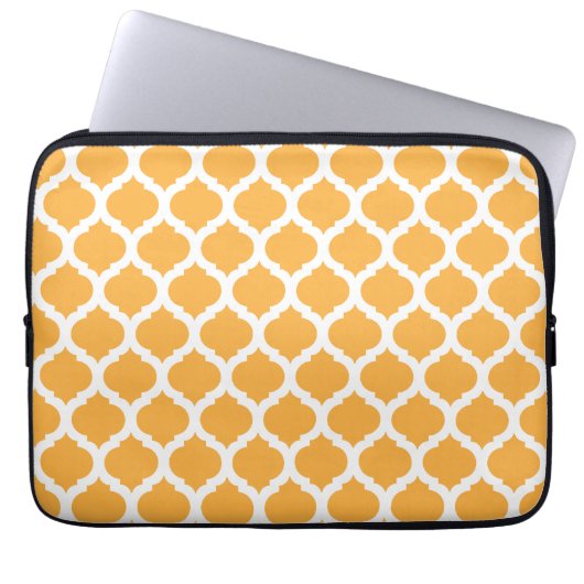 Orange & White Marokko Laptop Sleeve (Vorderseite)