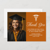 Orange White Medical Caduceus Foto Vielen Dank Postkarte (Vorne/Hinten)