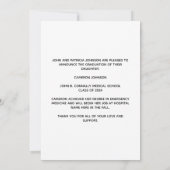 Orange White Medical School Foto Abschluss Ankündigung (Rückseite)