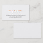 Orange White Modern Beruflich Business Card Visitenkarte (Vorne/Hinten)