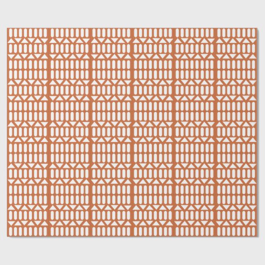 Orange White Modern Geometric Geschenkpapier (Flach)