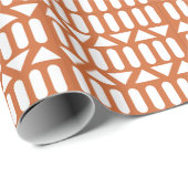 Orange White Modern Geometric Geschenkpapier (Rolleneckpunkt)