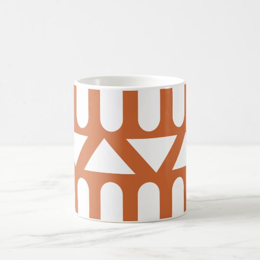 Orange White Modern Geometric Kaffeetasse (Mittel)