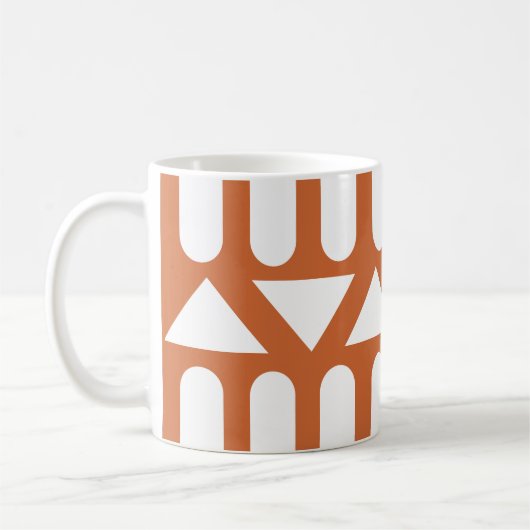 Orange White Modern Geometric Kaffeetasse (Links)
