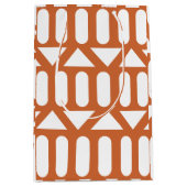 Orange White Modern Geometric Mittlere Geschenktüte (Vorderseite)