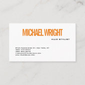 Orange White Modern Schlicht Einfach Minimalistisc Visitenkarte (Vorderseite)