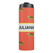 Orange White Modern Turtle Tumbler Thermosbecher (Vorderseite)
